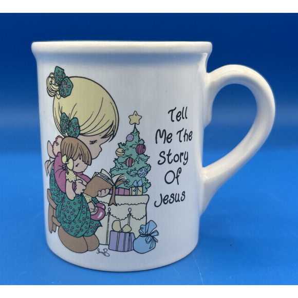 Vtg The Enesco Precious Moments coffee mug 1995 Tell me a Story of Jesus *Used* - Picture 1 of 8